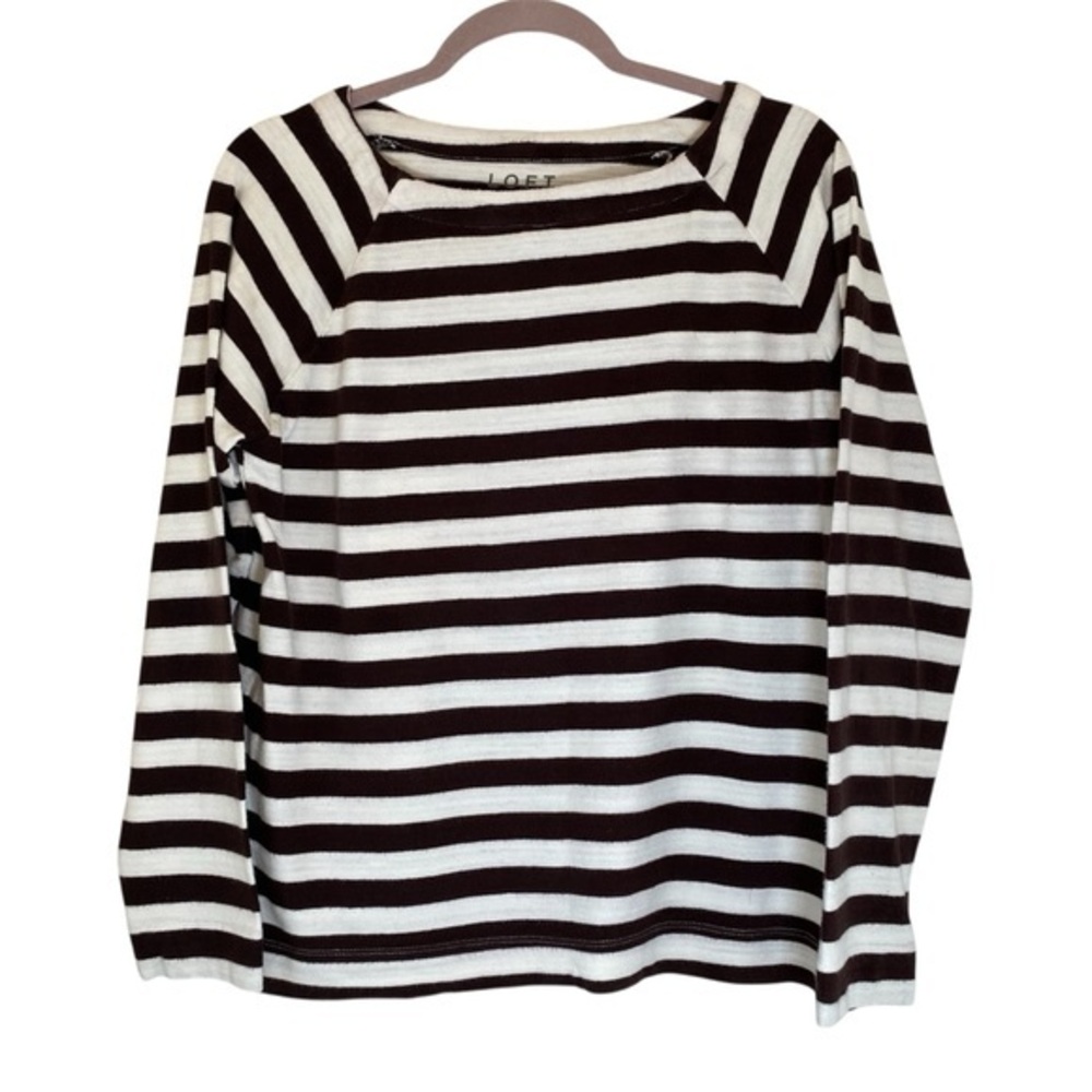 LOFT Square Neck Long Sleeve Knit Top M